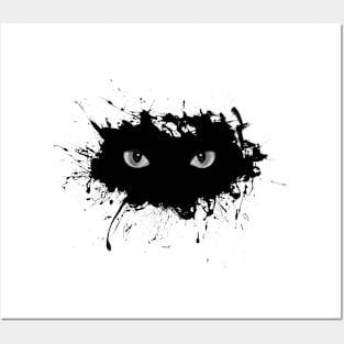 Halloween black cat eyes Posters and Art